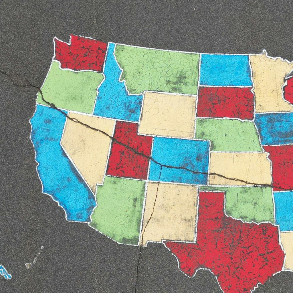Chalk map of the western US